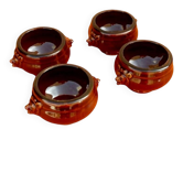 4 Bols soupe à l' oignon  Céramique émaillée Décor " tête de Lion "