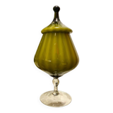Empoli opaline glass candy box 1960