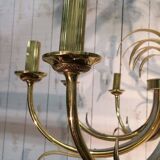 Brushed Metal and Gold Metal Pineapple Pendant in the Style of Maison Charl