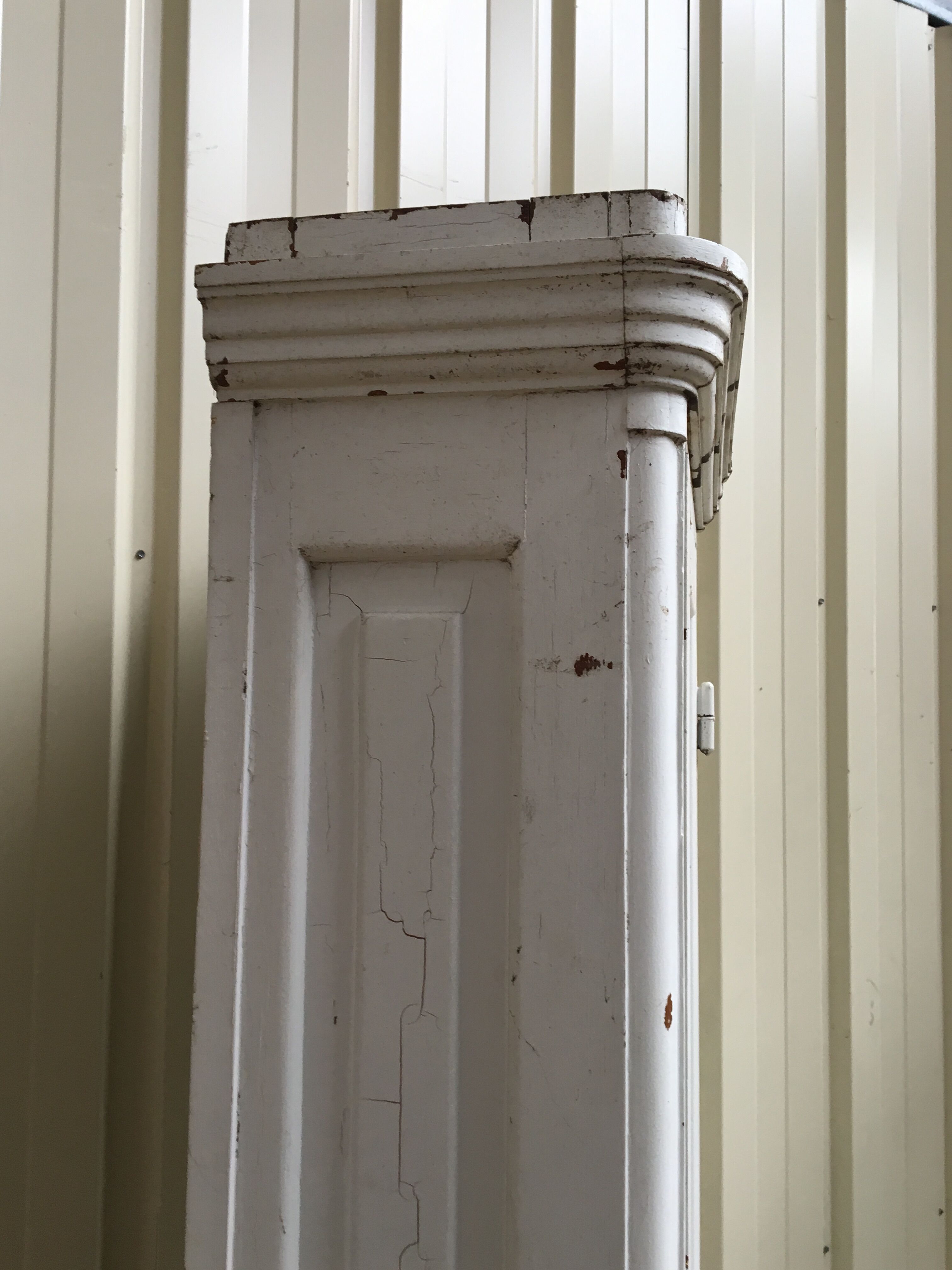 fire post cabinet of the old French bank in oak