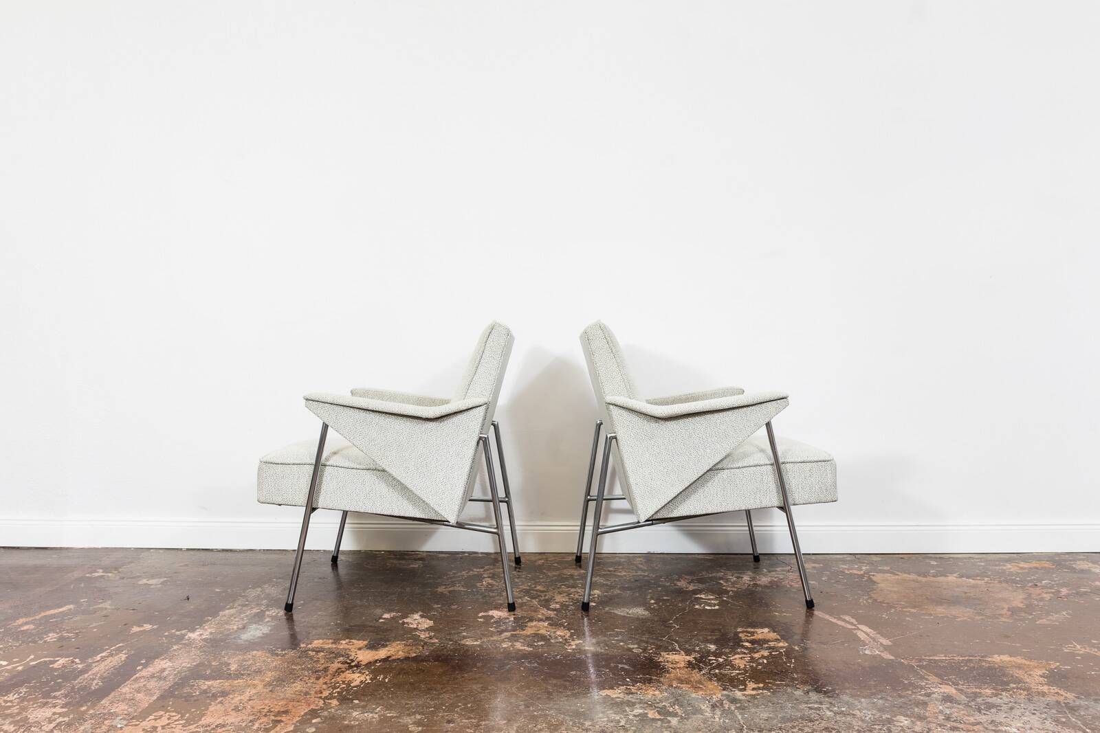 Vintage metal armchairs “Bat” by Wchód Zadziele, Poland, 1960s