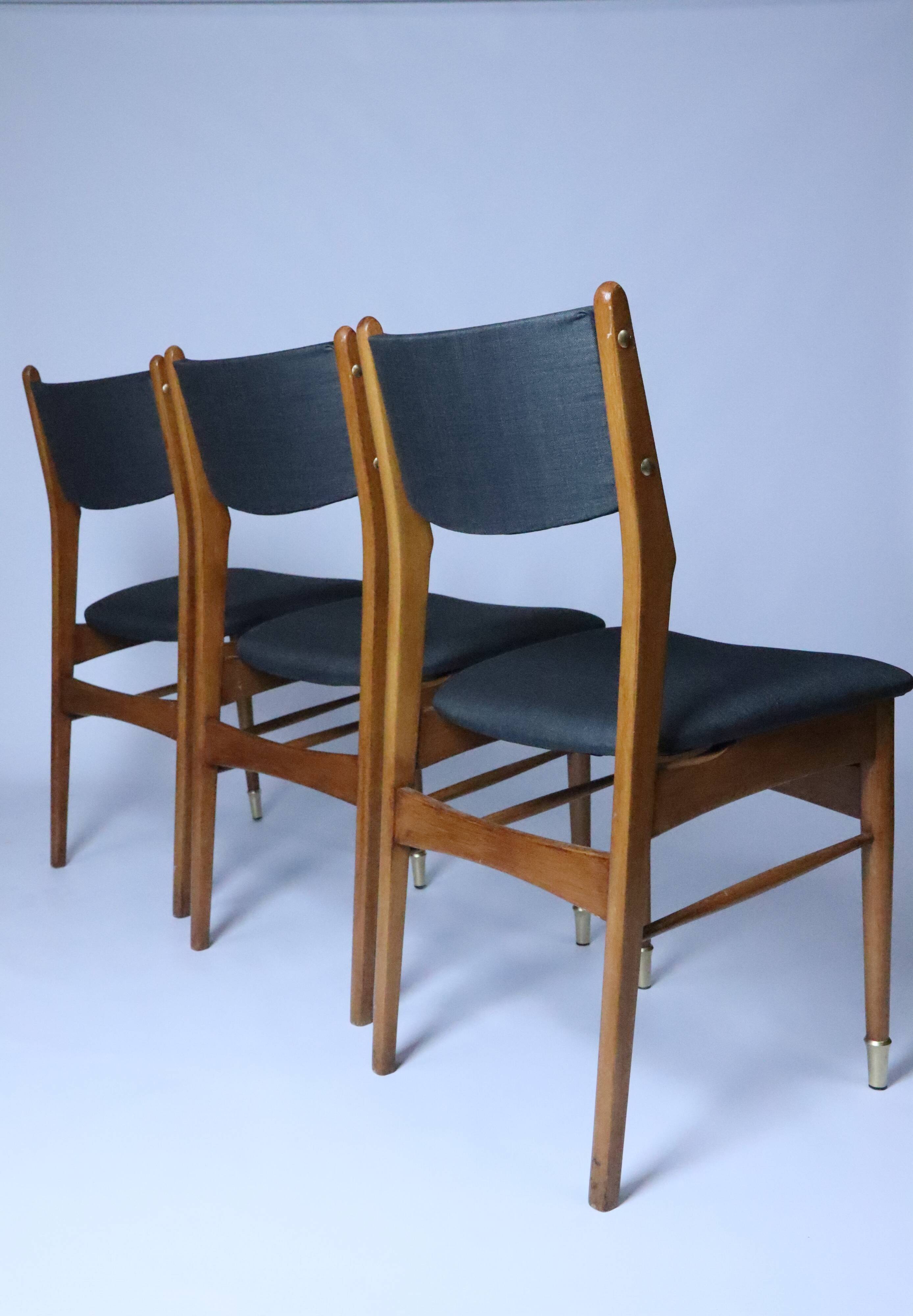 Lot de 6 chaises scandinaves pour salle à manger, tissu gris acier, facile d'entretien