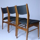 Lot de 6 chaises scandinaves pour salle à manger, tissu gris acier, facile d'entretien