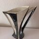 Large vintage black and white vase in ceramic and signed, from the 60s