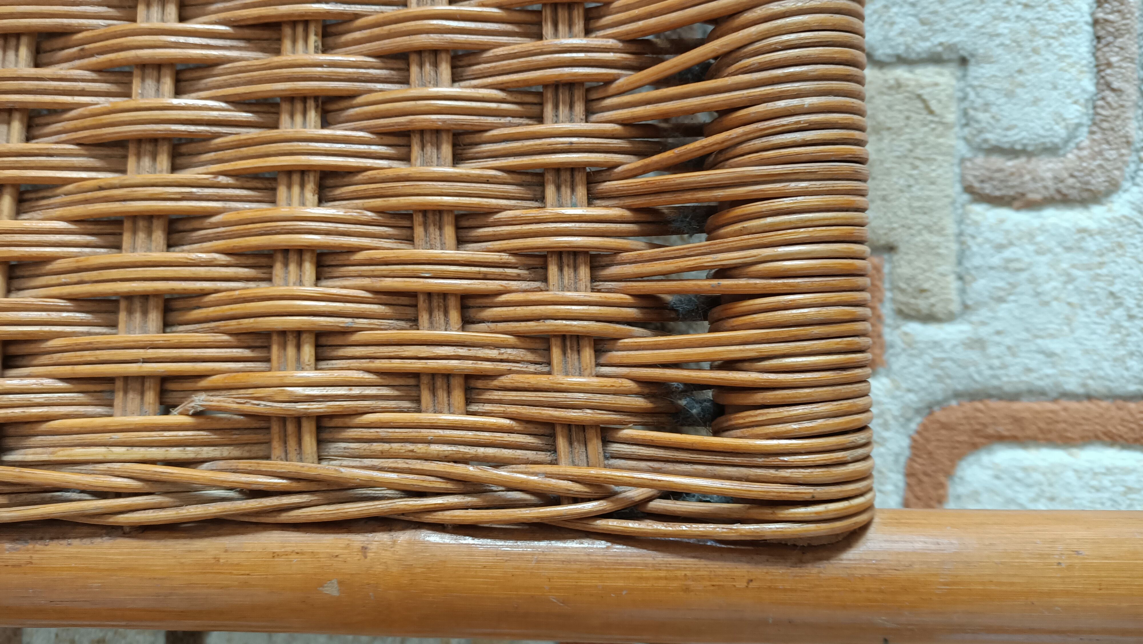 Braided rattan coffee table