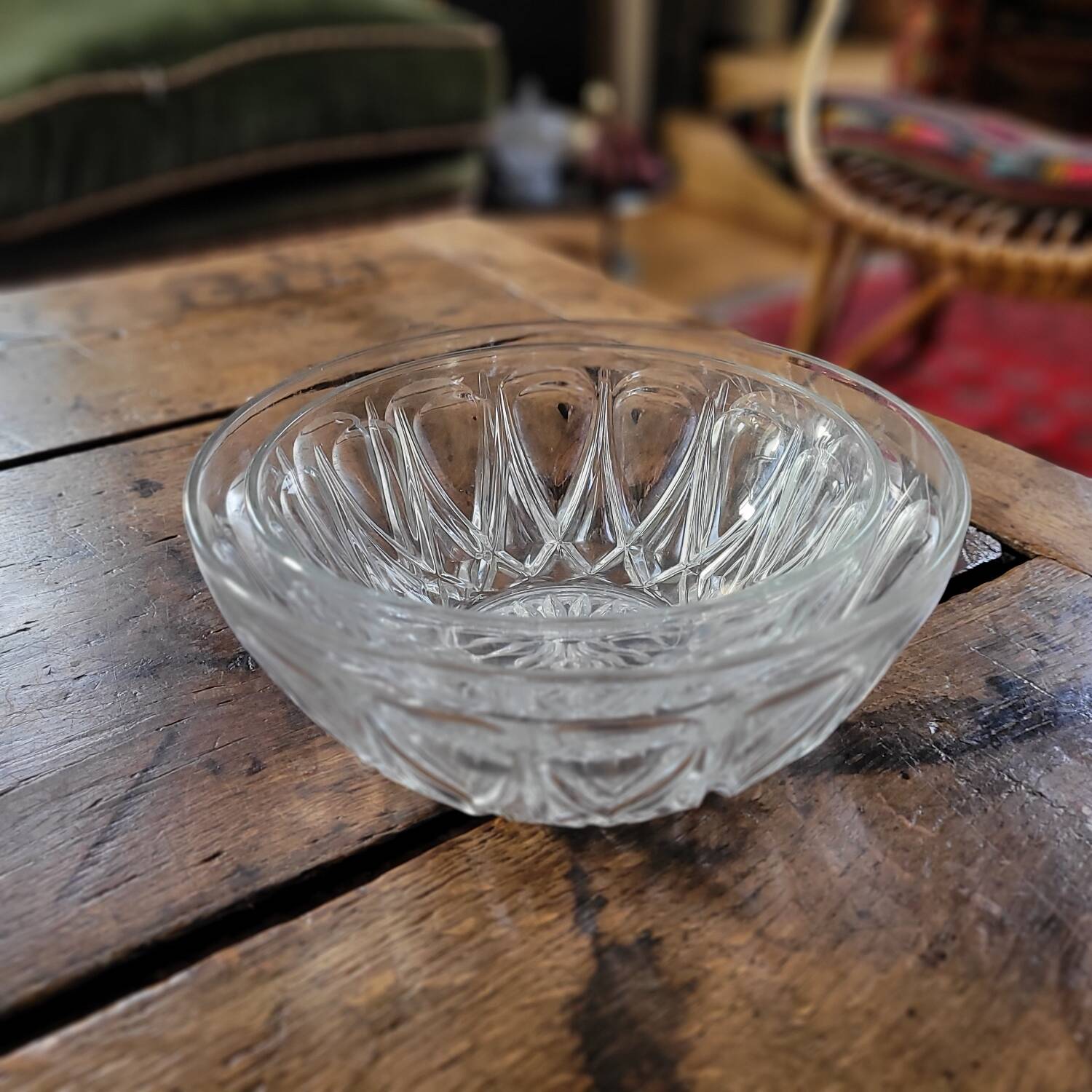 Pair of molded glass salad bowls – 1960s-70s