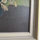 Vintage Original Framed Oil on Wooden Background Artwort