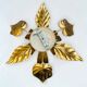 Vintage gold leaf metal flower wall light Florentine wall sconce
