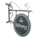 Double-sided "Loburg Beer" metal sign on wrought iron bracket