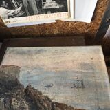 Oil on "marine" canvas, early 20th century