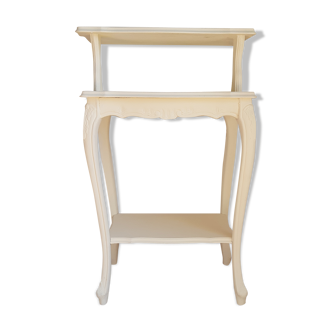 Bedside table high wood painted white