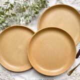 3 Assiettes Vintage en Grès Sarreguemines modèle Fermette made in France