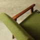 Fauteuil scandinave boucle eucalyptus vert oryginal model 1970 rénové chaise de salon moderne design milieu du siècle