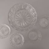 Glass bowl with cups, 70s