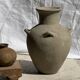 Small round ancient vase in engraved terracotta, Indonesian polychromy H10 D1