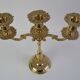 Chandelier vintage à trois bras en laiton, Tchécoslovaquie, années 1970.