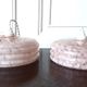 Pair of pink Clichy glass pendant lamps