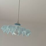 Pendant light with vintage blue opaline lampshade