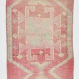 3x10 Soft Pink Turkish Vintage Runner Rug, 97x324Cm