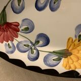 Pair of floral ravines in ancient earthenware Onnaing and CM Paris model Clovers