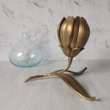 Brass ashtray fleur de lys with petals