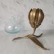 Brass ashtray fleur de lys with petals