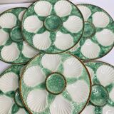 Assiettes à huîtres en barbotine