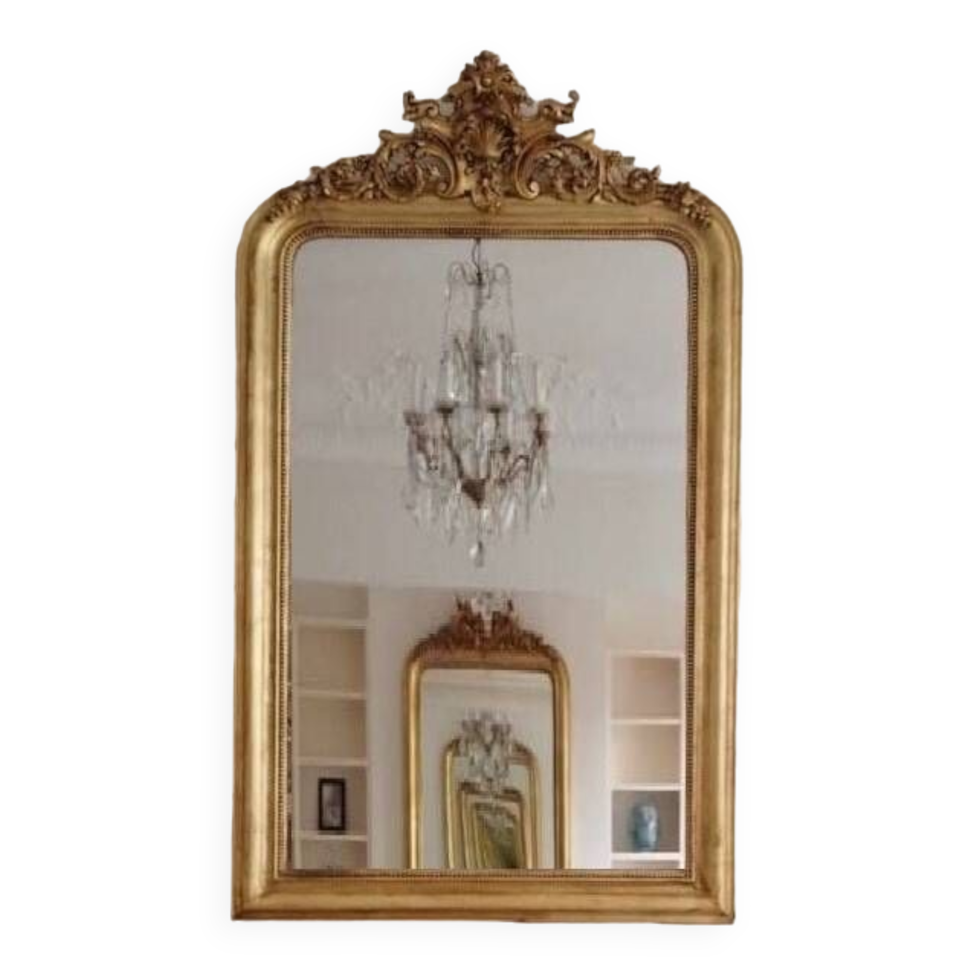 Large Louis Philippe Style Golden Mirror