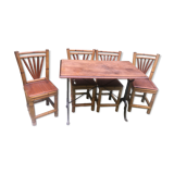 Set table and 4 bamboo chairs