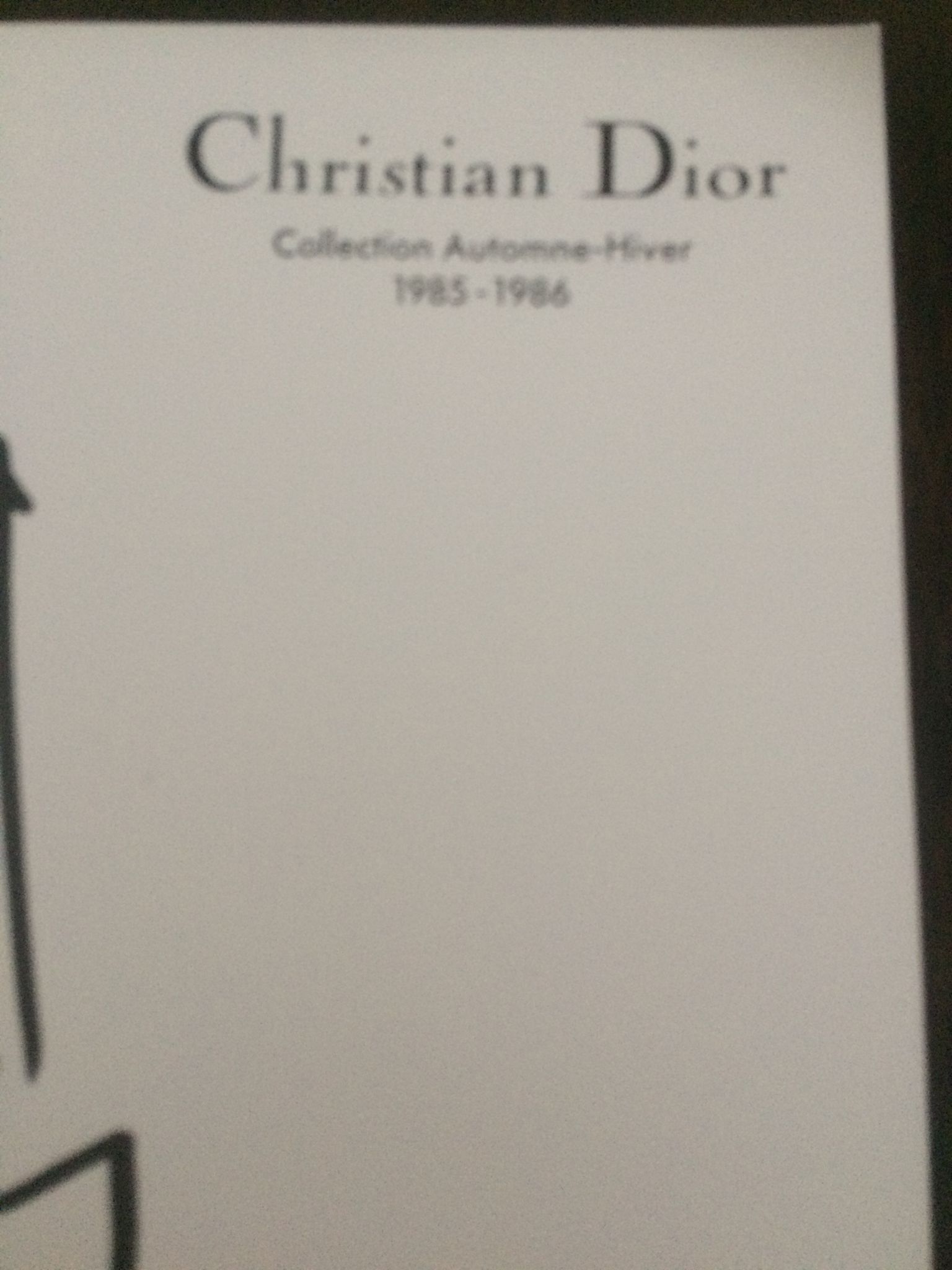 Press fashion illustration - autumn-winter 1985-1986 collection Christian Dior