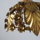 Gold leaf floral ceiling light in gold metal 70