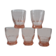 Lot de 5 verres roses art déco années 30