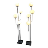Set of Two 1960's Goffredo Reggiani Chrome Orb Italian Floor Lamps
