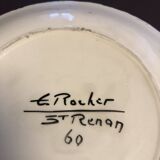 Round earthenware plate by Emile Rocher