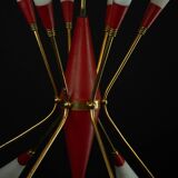 Mid-Century 12 lights chandelier in the manner of Stilnovo. Italy 1950s