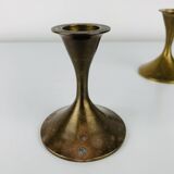 Pair of Scandinavian brass candlesticks, 1960s