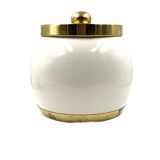 Hollywood regency white ceramic bucket, Italy, ca. 1970