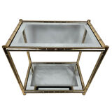 Lancel House gilded metal coffee table, two glazed tops