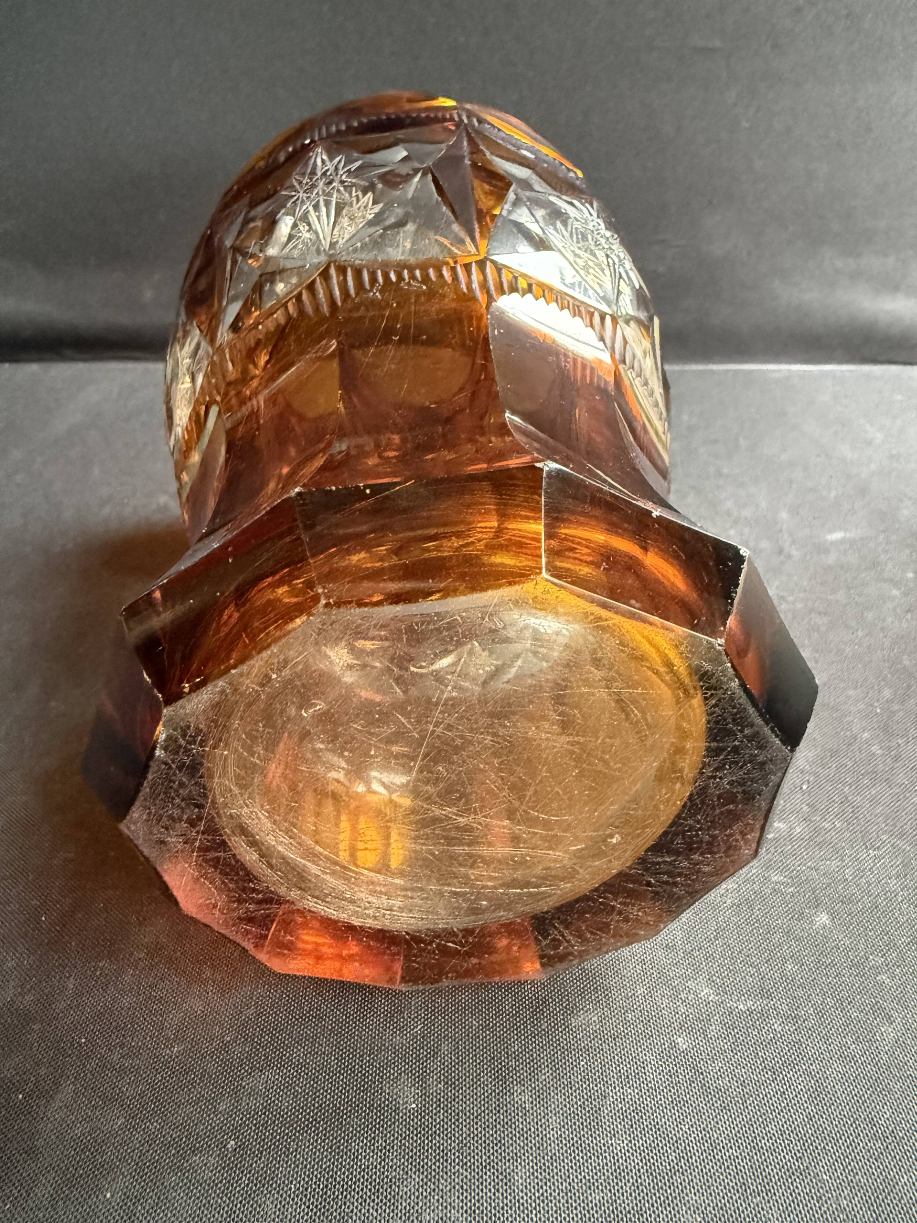 Amber Crystal Vase – Bohemia