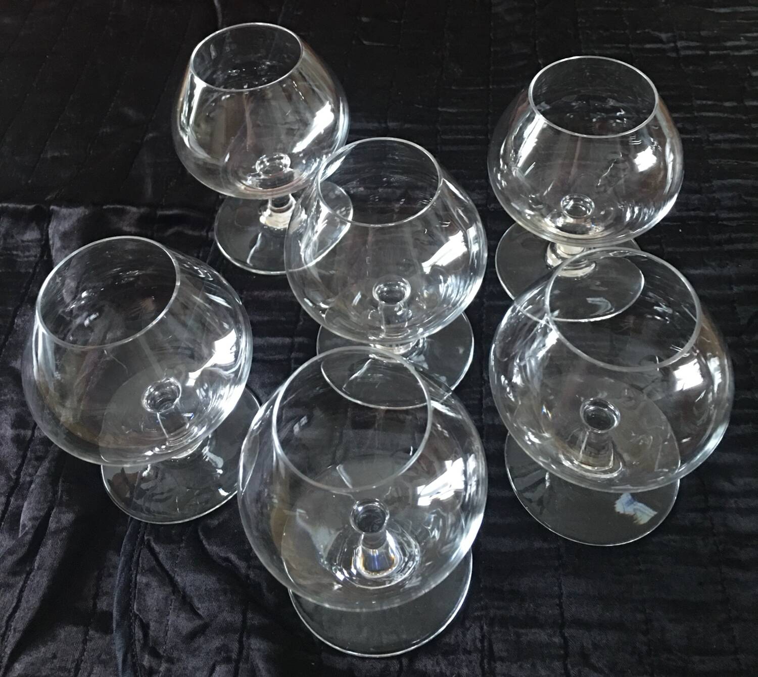 6 Baccarat crystal cognac glasses in box