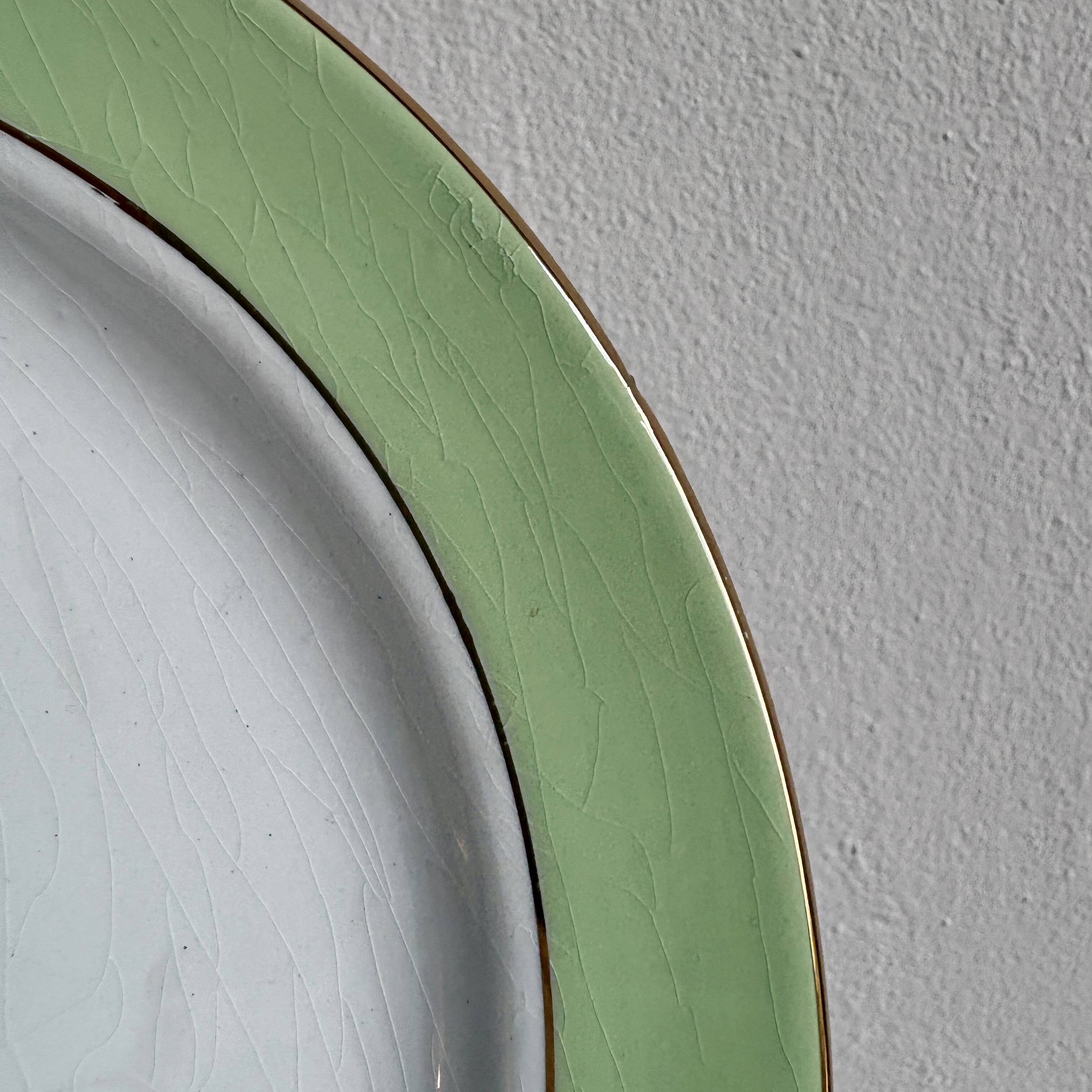 Set of 12 mint and gold dessert plates - L'amandinoise