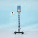 Brutalist metal chandelier, minimalist iron candlestick.