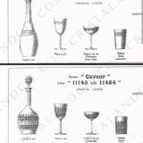 Set of 12 wine glasses, Baccarat, Cavour model, Year 1916