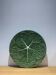Vintage barbotine dish in the shape of a green cabbage leaf, Portugal