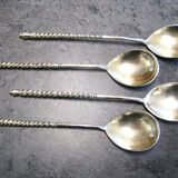 Series of Four Sterling Silver Caviar Spoons