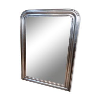 Miroir époque Louis Philippe restauré feuille d’argent  95x135cm