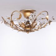 Gilded floral flush mount light attrib to banci firenze