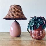 Pink rattan lamp