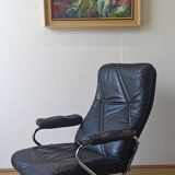 Scandinavian design leather armchairs 70s