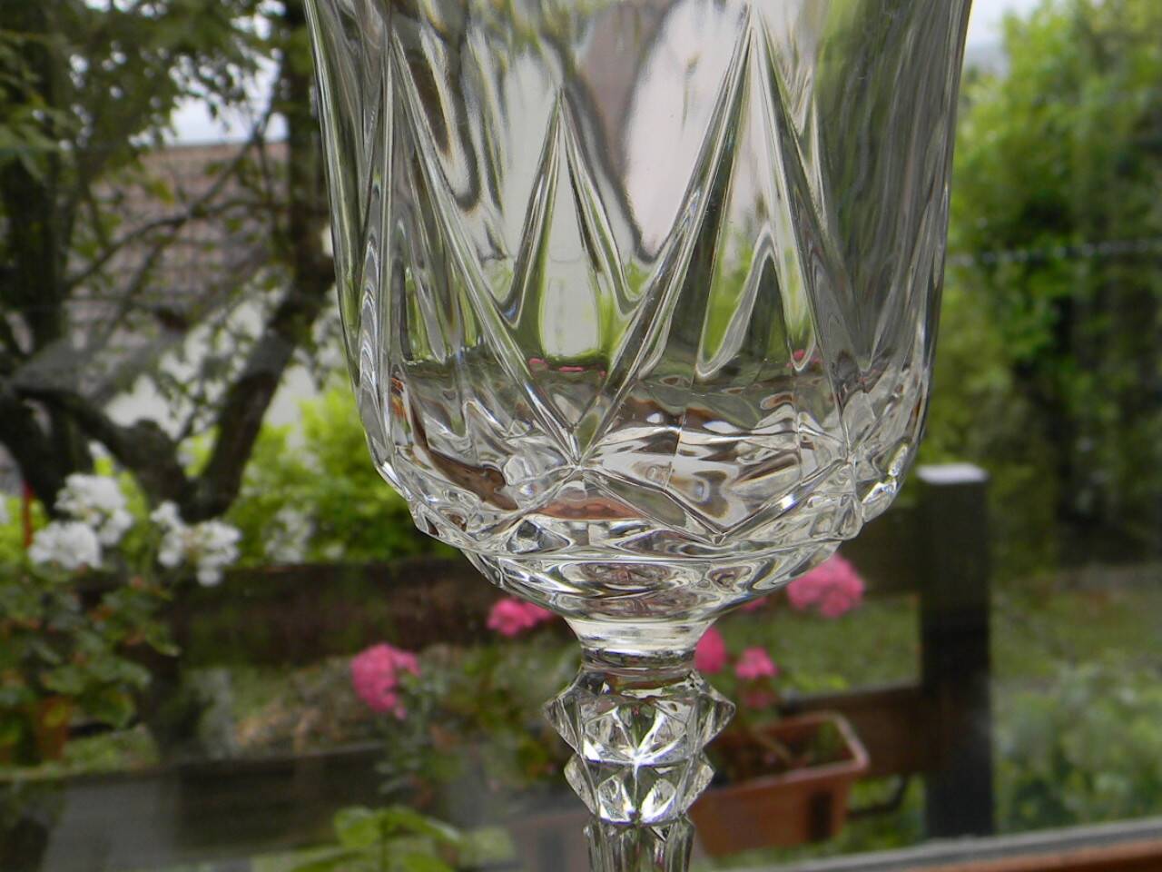 Set of 6 Arques crystal water glasses. Auteuil model.